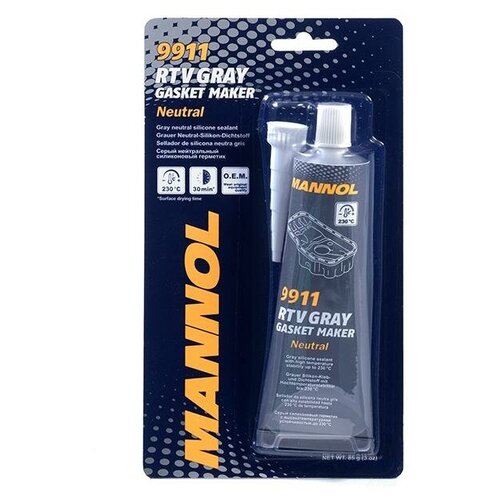 9911 MANNOL RTV Gasket Maker Gray Neutral 85 гр. Серый нейтральный силиконовый герметик (от -40 С до +230 С)