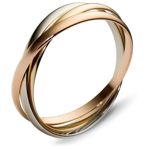 фото Эстет тройное обручальное кольцо-картье из комбинированного золота 01о060022, размер 19.5