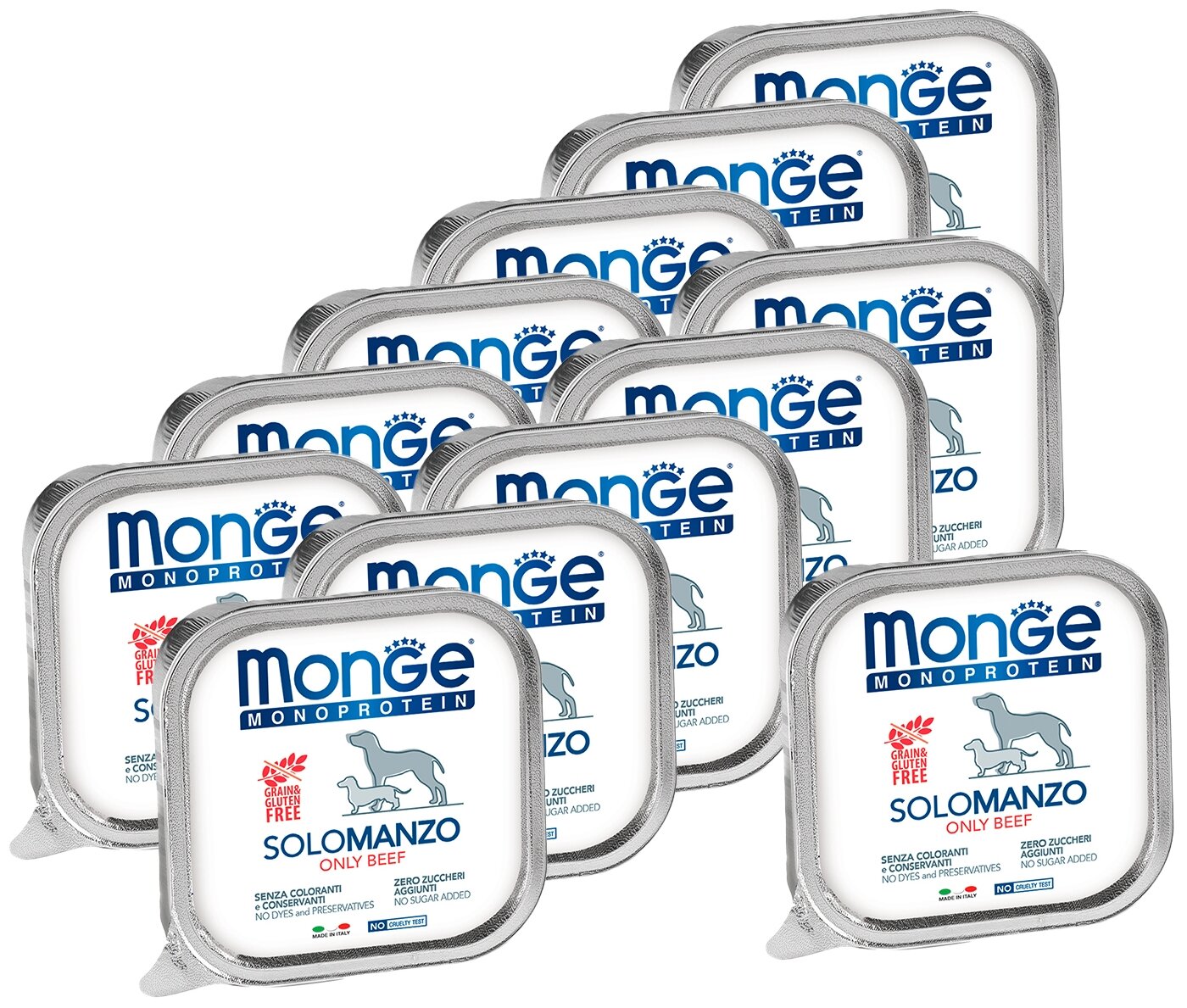 Влажный корм для собак Monge Monoprotein, беззерновой, говядина 12 шт. х 150 г