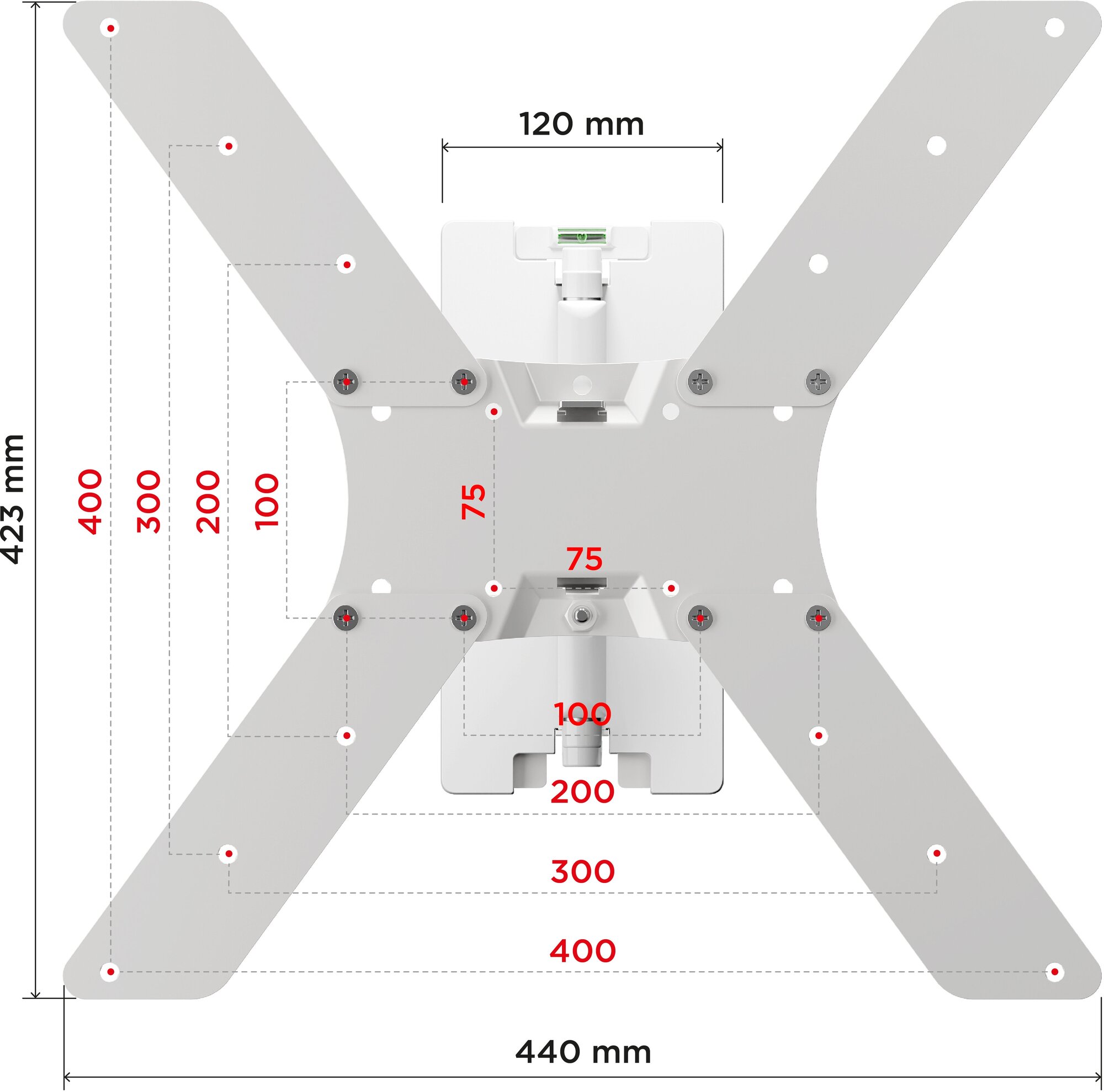 Кронштейн для телевизора Holder белый 32"-55" макс.45кг настенный поворотно-выдвижной и н - фото №8