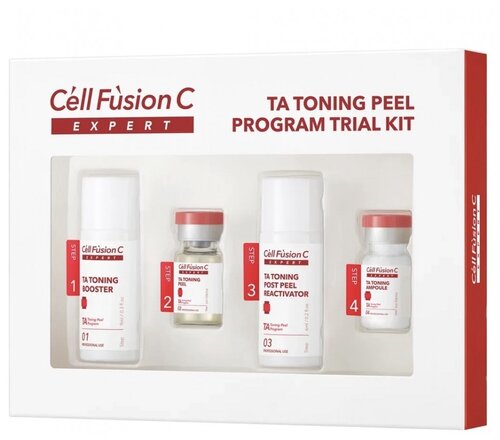 Cell Fusion C Набор TA Toning Peel Trial Kit Мини из 4 Шагов, 9+2+6+2 мл