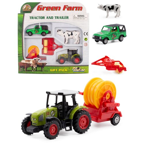 фото Детский игровой металлический набор serinity toys, ферма, зеленый