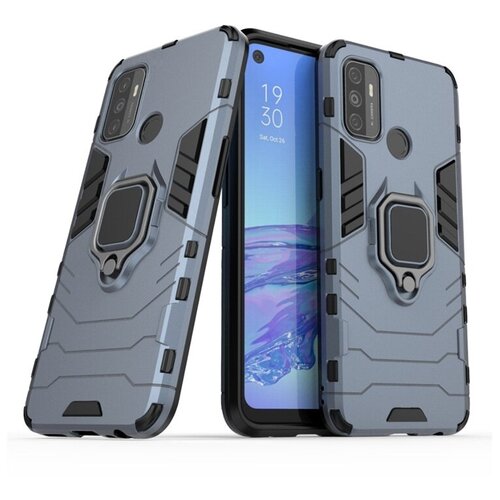 фото Чехол-бампер mypads для oppo a53 (2020) / a32 2021 противоударный усиленный ударопрочный синий