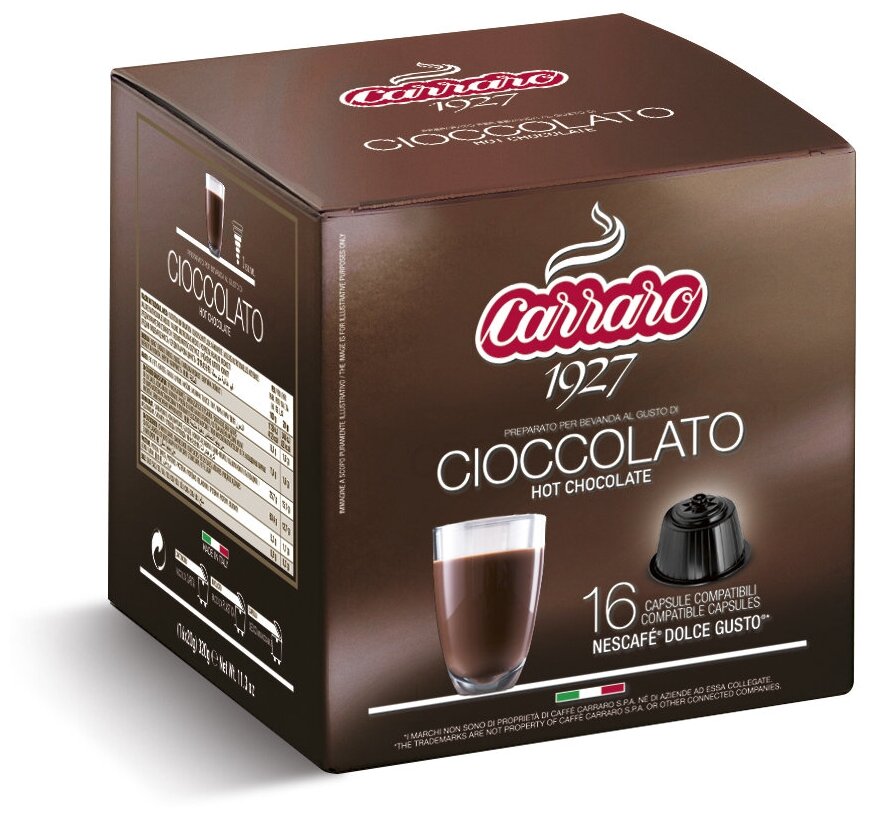 Горячий шоколад в капсулах Carraro Dolce Gusto Cioccolato горячий шоколад в капсулах 16шт