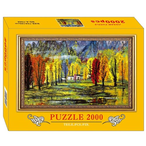 пазл top puzzle 1000 деталей и прищепа золотая осень Пазл Royaumann 2000 деталей: Золотая осень