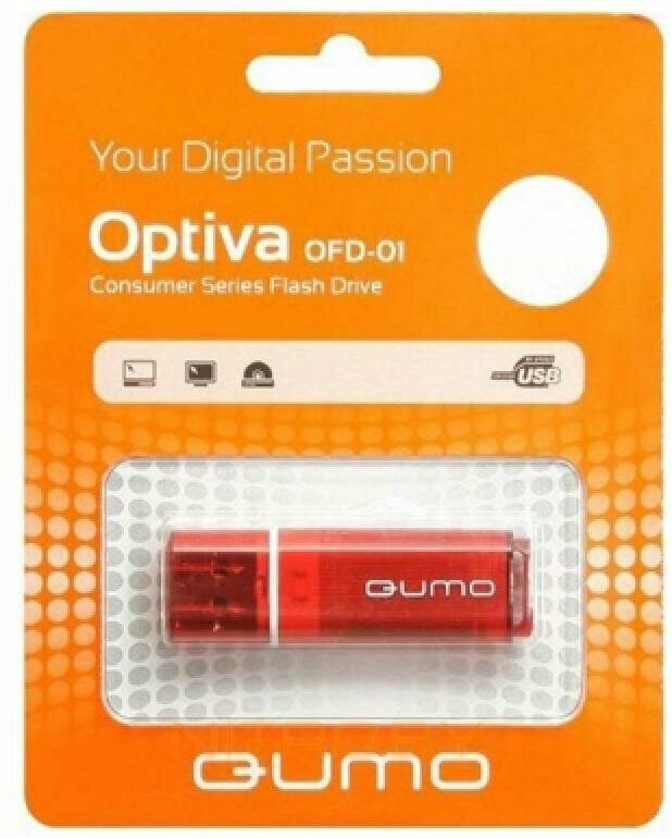 Карта памяти USB 16 Gb Qumo Optiva OFD-01 в блистере <красный>