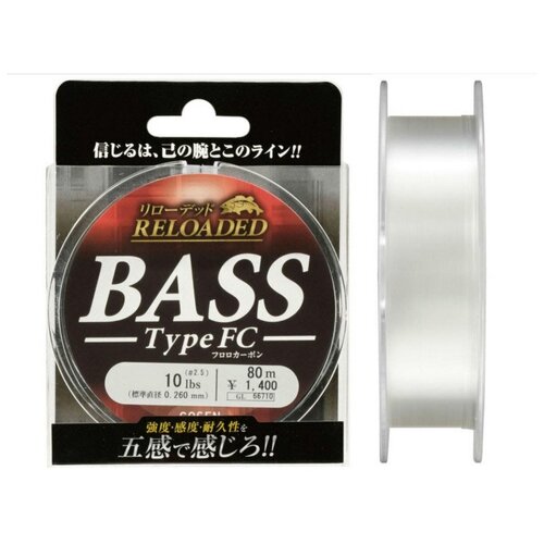 леска gosen reloaded bass type n 100м 3 0 12lb 0 285mm Gosen Леска флюорокарбон GOSEN FLUOROCARBON RELOADED BASS FC (GL6677 (80 м 0,221мм) )