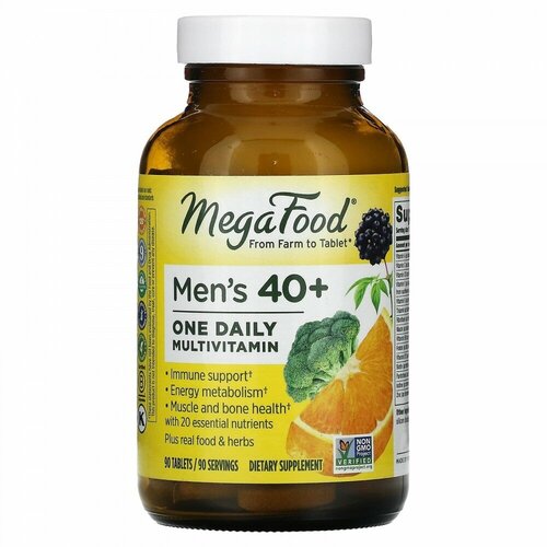 MegaFood, Men&#x27; s 40+ One Daily Multivitamin, 90 Tablets