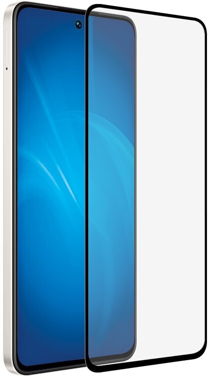 Закаленное стекло с цветной рамкой (fullscreen+fullglue) для Realme C55/Oppo A1 (5G) DF rmColor-27 (black)