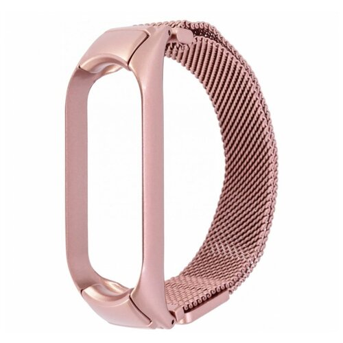 Ремешок для Xiaomi Mi Band 5 / Mi Band 6 Milanese Loop (металл) розовый ремешок для xiaomi mi band 5 mi band 6 milanese loop металл черный