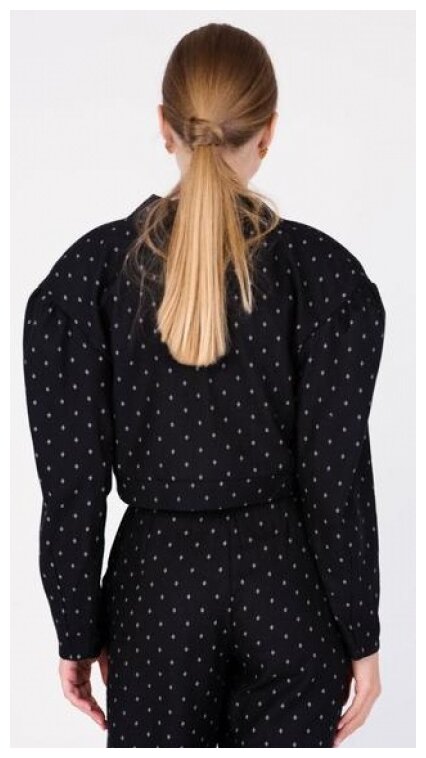 Пиджак Minaku, укороченный, силуэт прямой, размер 42/XS, черный - фотография № 3