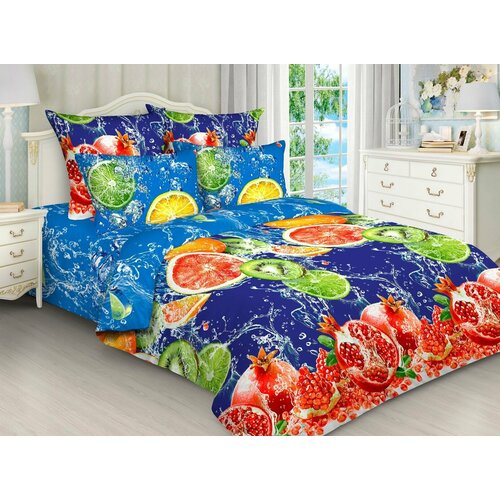 Комплект постельного белья Сонвиль, Бязь, 2-x спальный семейный, наволочки 70x70, 4585