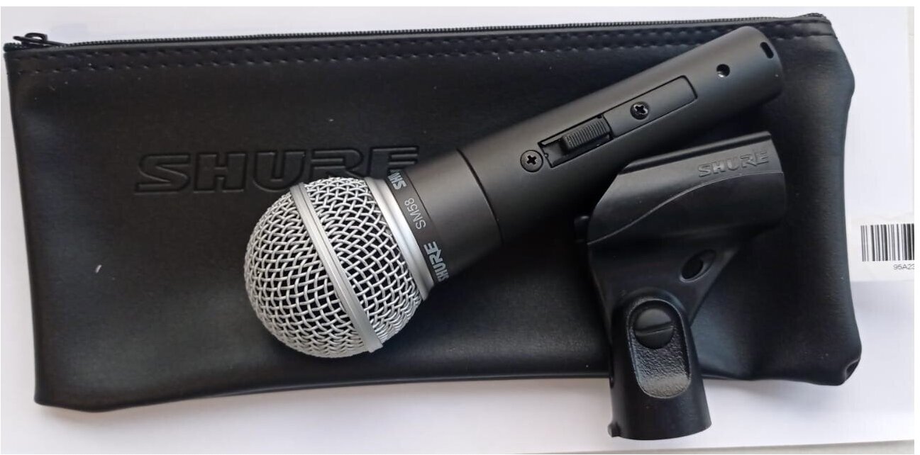 Микрофон проводной Shure SM58S, комплектация: микрофон, разъем: XLR 5 pin (M), черный, 1 шт