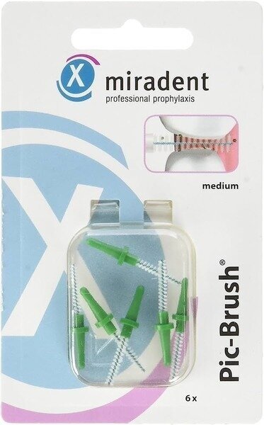 Сменные ершики Miradent Pic-Brush MEDIUM, 6 шт