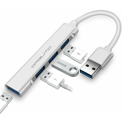 Концентратор USB 2.0 (4*USB) Орбита OT-PCR17 Серебро