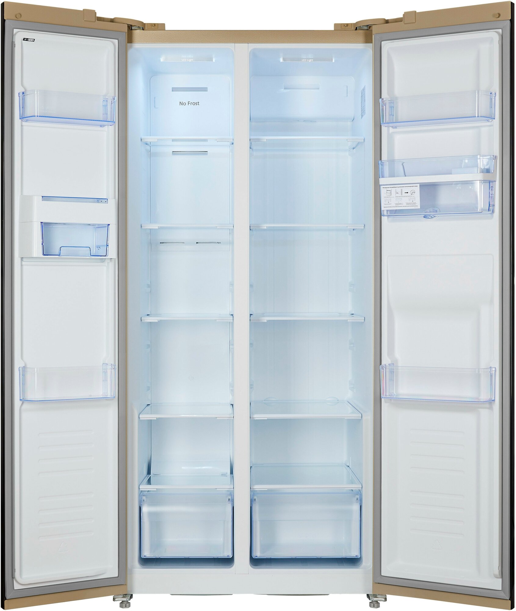 Холодильник NORDFROST RFS 484D NFH, Side-by-Side, отдельностоящий, Total No Frost, инвертор, 472 л объем, цвет шампань - фотография № 5