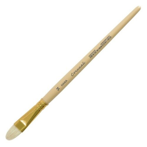 Кисть Щетина овальная Roubloff Сочиняй № 14 (длина волоса 17 мм), короткая ручка матовая