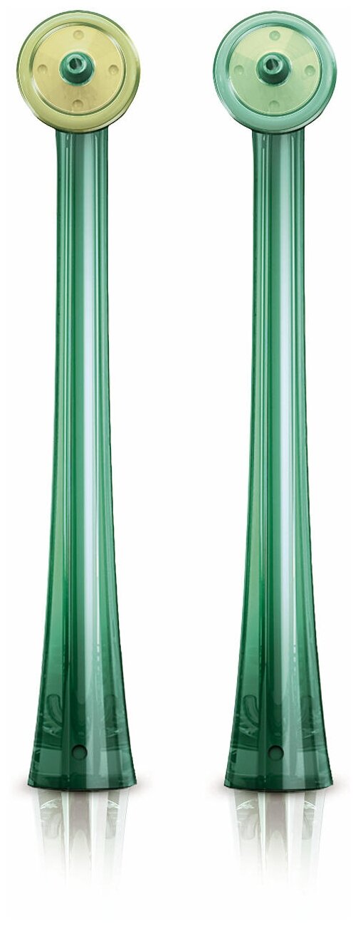 Набор насадок Philips Sonicare AirFloss HX8012/07 для ирригатора и электрической щетки, зеленый, 2 шт.