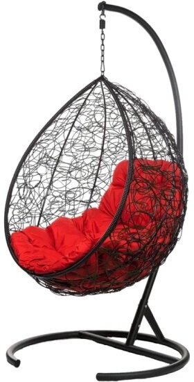 Подвесное кресло кокон Bigarden Tropica Black (красная подушка)