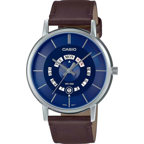 Наручные часы CASIO Collection, коричневый, синий наручные часы casio collection mtp b135l 2a коричневый