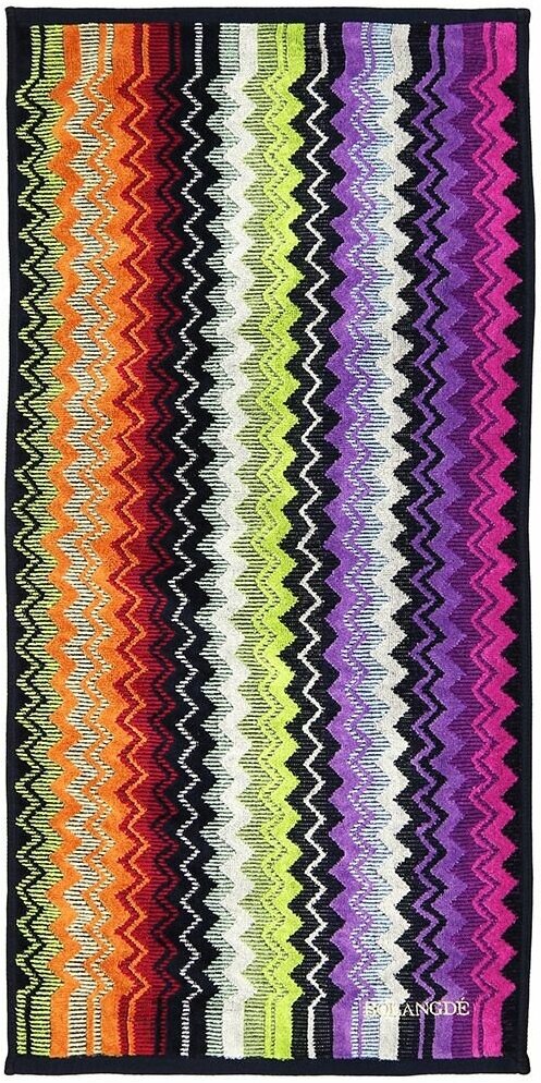 "Missoni-3012" Полотенце махровое 34х78см, плотность 375гр/м2, 100% хлопок, велюр, сиреневый, Bolangde