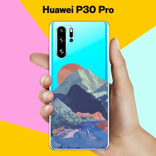 Силиконовый чехол Горы на Huawei P30 Pro матовый soft touch силиконовый чехол на huawei p30 pro хуавей п30 про с 3d принтом couple lines w черный