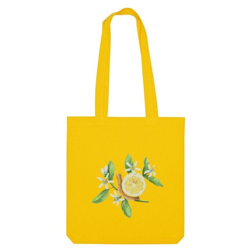 Сумка шоппер Us Basic, желтый сумка улитка лимон фиолетовый