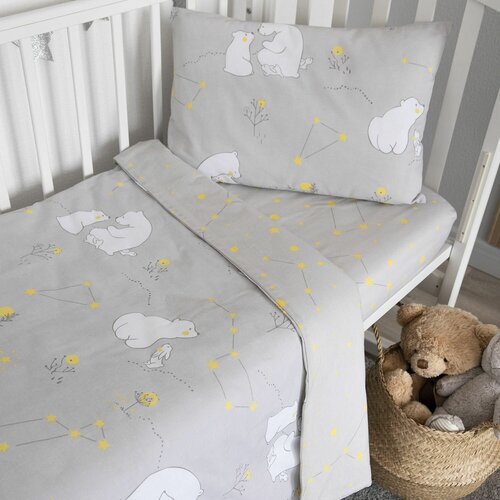 Постельное белье в кроватку для новорожденного Мишутка Детский комплект постельного белья постельное белье в детскую кроватку маленькая соня зайчонок хлопок поплин