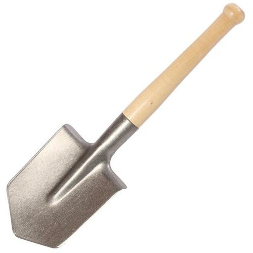 Лопата автомобильная, длина 50 см, титан, деревянный черенок, в чехле