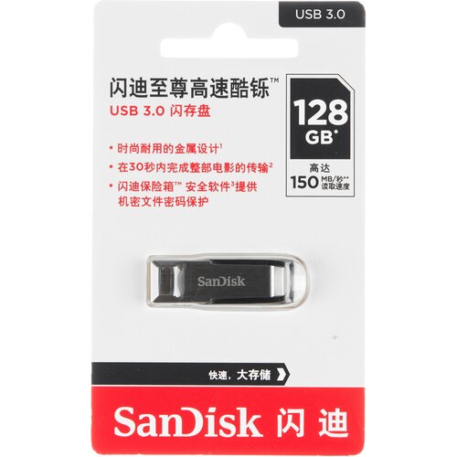 Накопитель SanDisk 128GB CZ73 Ultra Flair silver/black USB3.0 Flash Drive (SDCZ73-128G-G46)