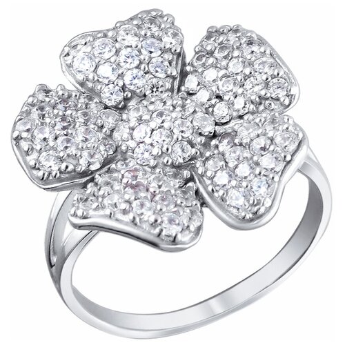 фото Эстет кольцо с 79 фианитами из серебра 01к1511699, размер 17