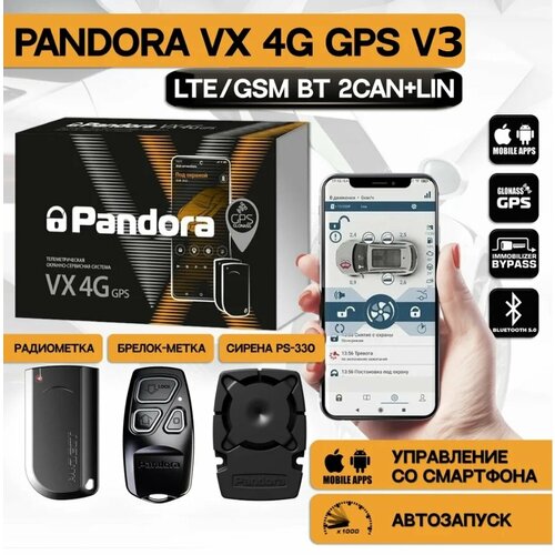 Автомобильная сигнализация Pandora VX-4G GPS v3 2936000₽