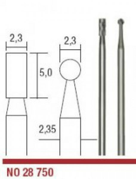 Фрезы твердосплавные Proxxon, набор 2шт (цилиндр, сфера) (28750)