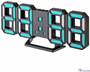 Perfeo LED часы-будильник "LUMINOUS 2", черный корпус / синяя подсветка (PF-6111) [PF_B4928]