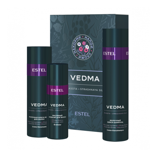 Набор VEDMA by ESTEL (Шампунь 250 мл, маска 200 мл, масло-эликсир 50 мл) estel шампунь kikimora ультраувлажняющий торфяной 250 мл