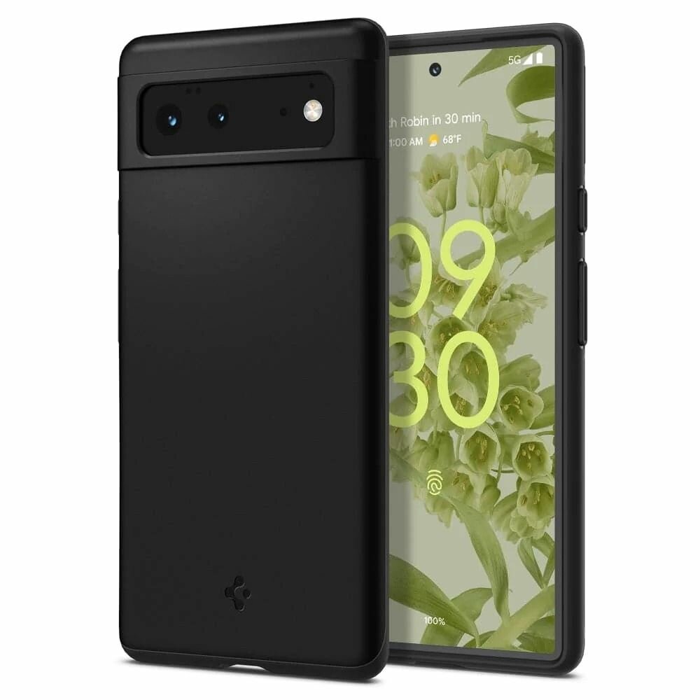 Чехол Spigen на Google Pixel 6 (ACS03435) Thin Fit / Спиген чехол для Пиксель 6 тонкий, противоударный, с защитой камеры, черный