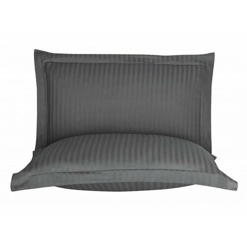 Набор наволочек из страйп сатина Karven E030 антрацит 50х70 (2шт)