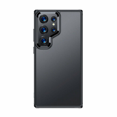 Чехол для Samsung Galaxy S24 Ultra черный с прозрачной матовой задней панелью WLONS чехол для google pixel 7a черный с прозрачной матовой задней панелью wlons