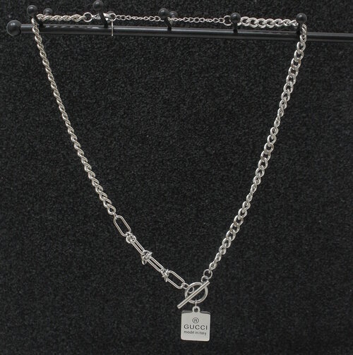 Колье Fashion jewelry, длина 47 см, серебряный