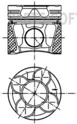 KOLBENSCHMIDT 99535600 Поршень, комплект d78.3x1.75x2x3 STD (4-6 цил.)/