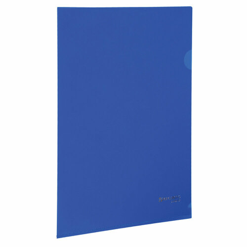 Папка-уголок жесткая, непрозрачная BRAUBERG, синяя, 0,15 мм, 224880 упаковка 60 шт.