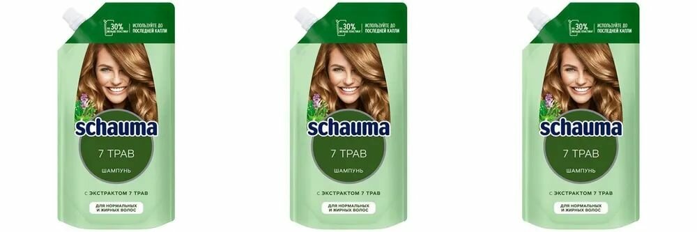 Schauma Шампунь для волос 7 Трав, 250 мл, 3 шт