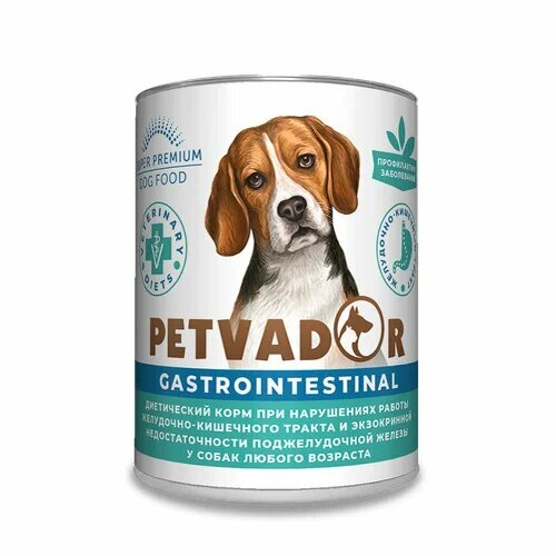 Влажный диетический корм для собак Petvador Veterinary Diets Gastrointestinal 12 шт*340 гр