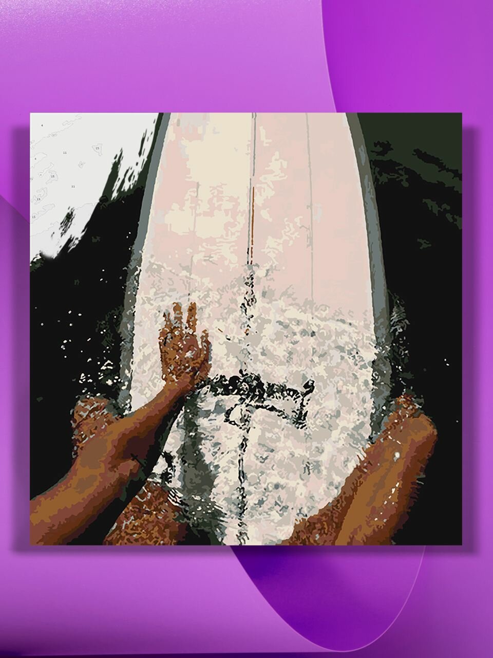 Картина по номерам на холсте Серфинг, 40 х 40 см