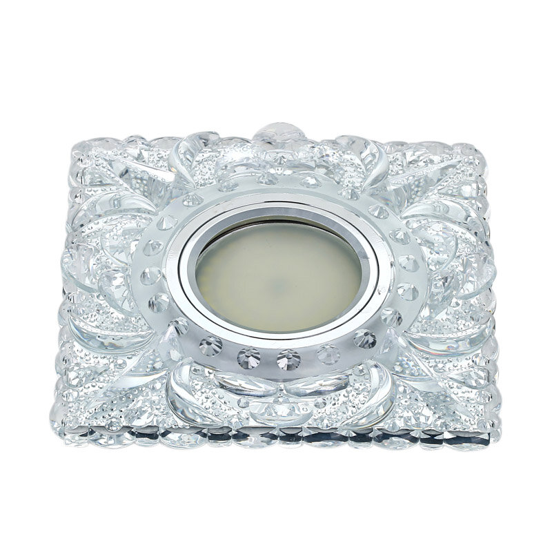Светильник Точечный ДекорСтекло MR16+LED 1х50Вт GU5.3 Серебро 95х95х25мм IP20 K1204L