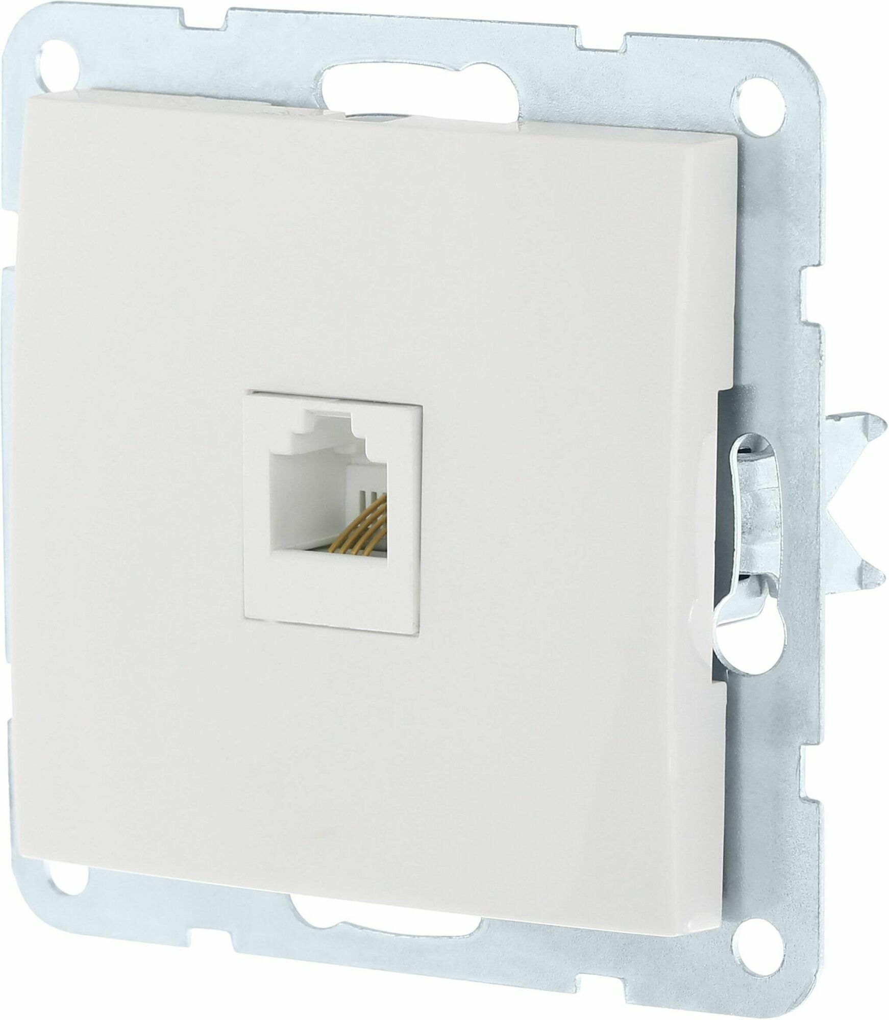 Розетка телефонная CROSSLINK LK60 RJ-11 белая ABS-пластик скрытый монтаж