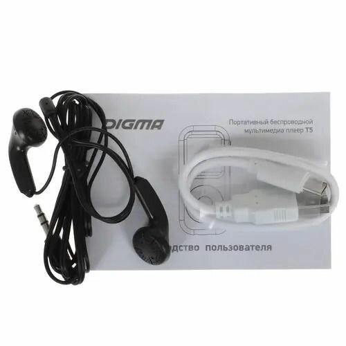Flash плеер DIGMA Т5 16Gb 1445562, bluetooth, micro SD, FM-радио, диктофон, белый — фото 1