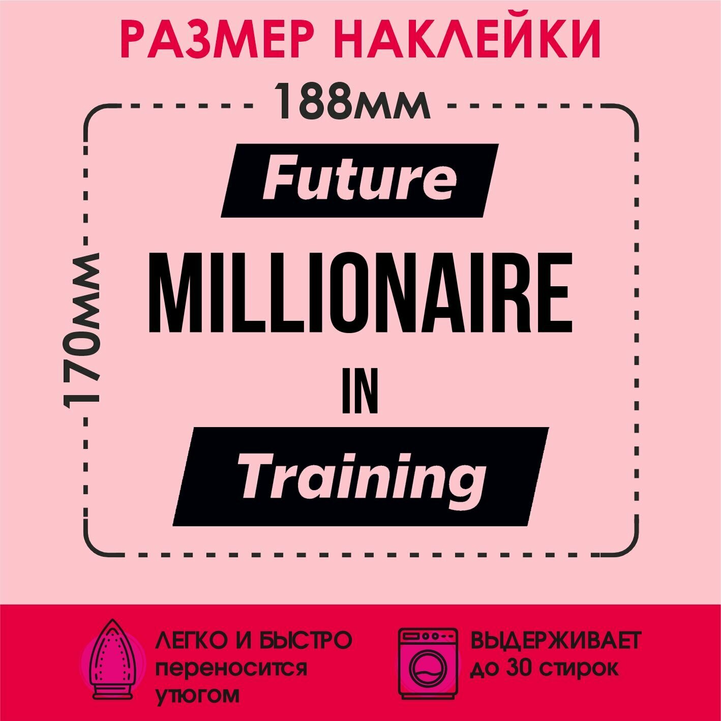 Термонаклейка на одежду Future millionare in training — фото 1