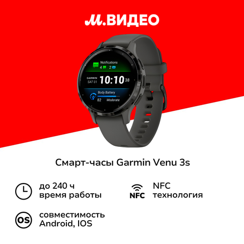 Смарт-часы Garmin Venu 3s 41мм серые 5999900₽