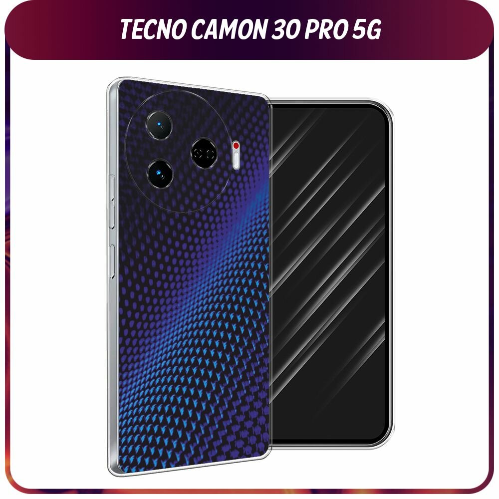 Чехол на Tecno Camon 30 Pro 5G / Текно Камон 30 Про 5G с принтом "Синий карбон"